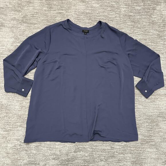 J Jill Wearever Collection Shirt Womens 2X Blue Blouse Capsule Career Plus Size - Picture 1 of 9
